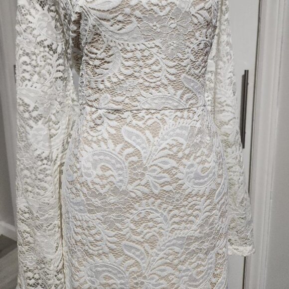 NWT Southern Fried Chics Lace long Sleeve Wedding Dress Hi-Lo Sz XXXL MSRP$150 - Picture 9 of 13